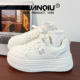 Global design sense star butterfly white shoes for women 2025 autumn new small body breathable heightened casual shoes