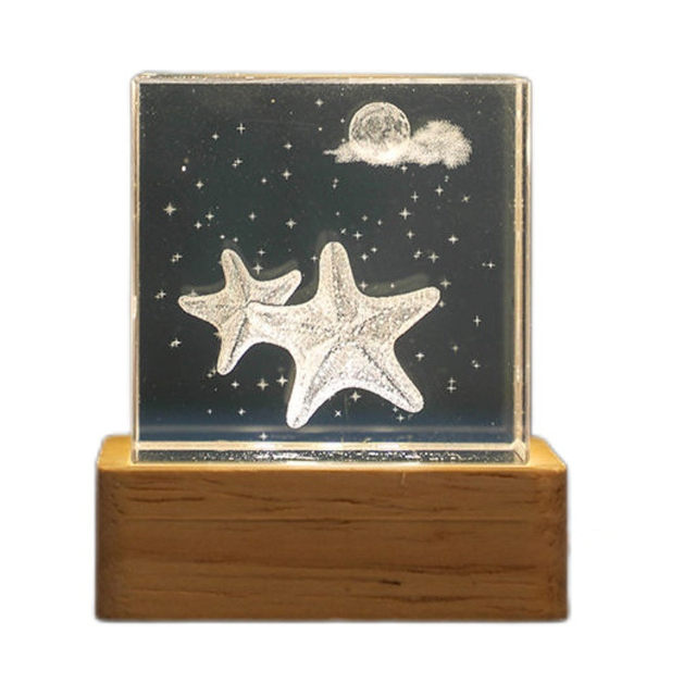 Moon Crystal Desktop Ornament Night Light Couple Best Friend Birthday Gift Girl Girl Girlfriend High-end Niche