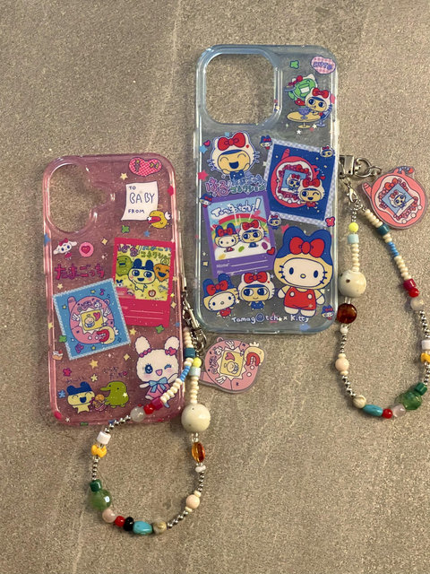 
Summer colored Tama Gezi collection suitable for iPhone16promax mobile phone case new Apple 15pro creative cartoon 14pro personality 13pro cute 16pro anti-fall protective case for women