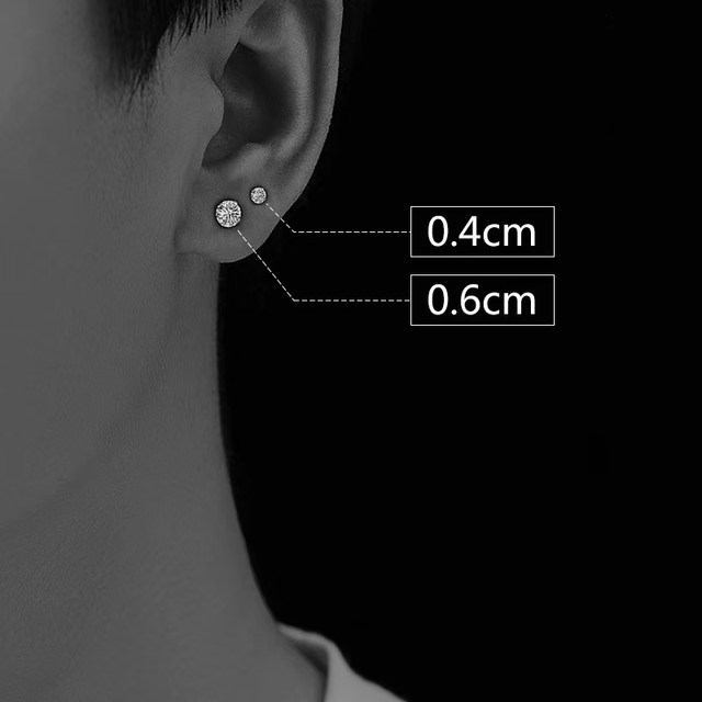 Titanium steel earrings for men's ear piercing earrings light luxury niche high-end sense screw screw buckle ear bone nail men's new ear decoration