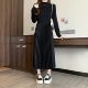 
Plus size autumn and winter 2025 new style plus velvet and thickened high-end long pleated skirt with bottoming dress and coat