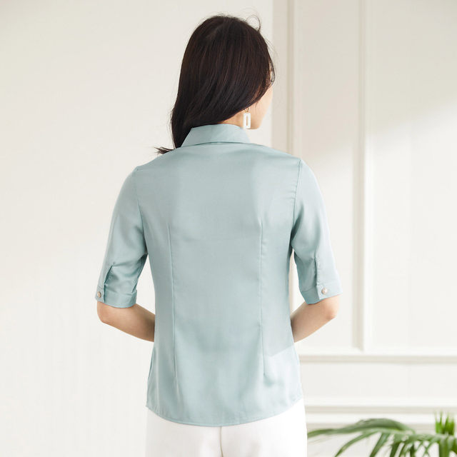 Lomon women's shirt lightweight breathable comfortable five-point sleeve business commuting casual shirt for women
