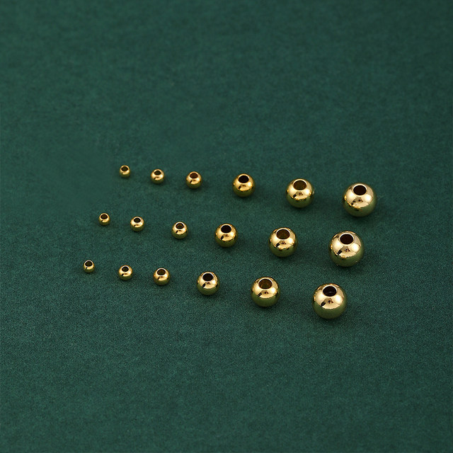
100 pieces price 14K gold-filled color-preserving gold beads loose beads silver beads round beads separated beads diy beaded bracelet necklace accessories