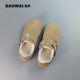 Outside the island, DAOWAI Birkenstock shoes, autumn and winter plus velvet wool toe-cap cork single shoes, genuine leather retro casual Birkenstock shoes