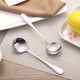 Thickened stainless steel spoon, fruit spoon, watermelon spoon, adult and children's spoon, eating spoon, medium long handle household spoon