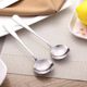 Thickened stainless steel spoon, fruit spoon, watermelon spoon, adult and children's spoon, eating spoon, medium long handle household spoon