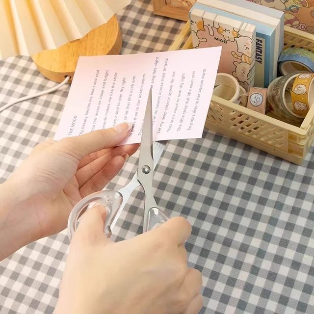 Practical scissors transparent frosted portable student bangs special scissors stationery knife household ledger stainless steel small scissors