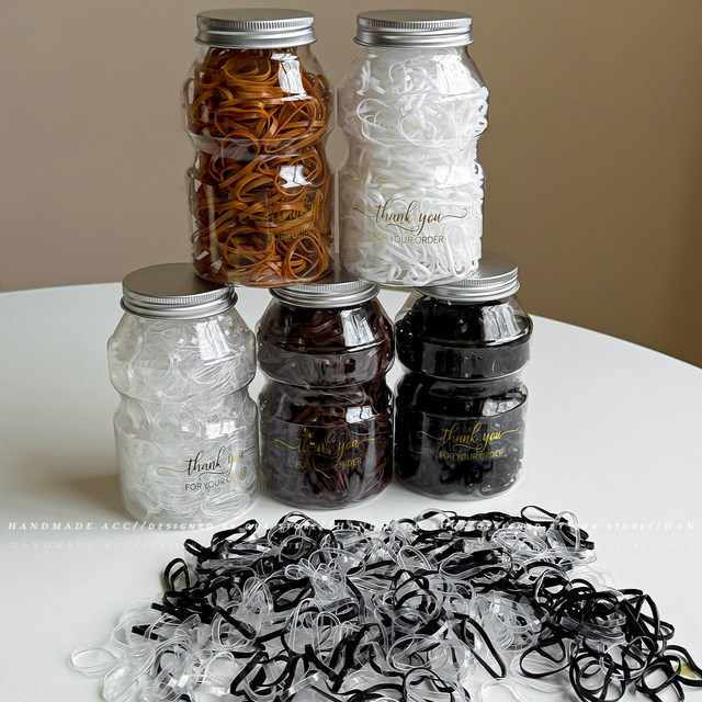 Disposable small rubber band women's hair tie black leather case high elasticity and durable headband does not hurt hair children's hair tie