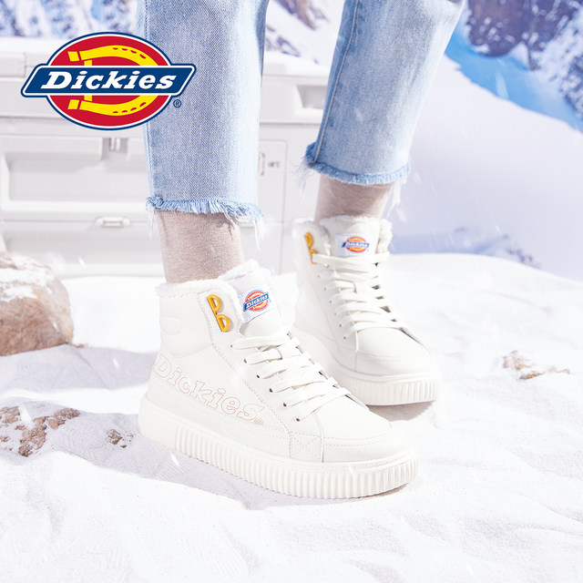 Dickies snow boots for women 2024 winter new velvet cotton boots high-top anti-skid shoes warm casual shoes