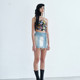 COLIY GIRL retro low waist denim miniskirt for women in summer hot girl looking slim and small a-line hip short skirt
