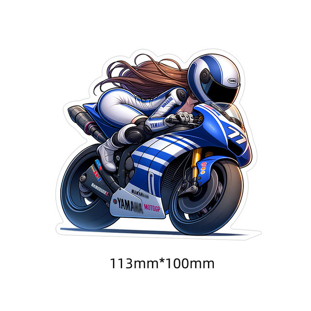 Female Motorcycle Sticker Original racing goddess motorcycle sticker personality car scratch ...