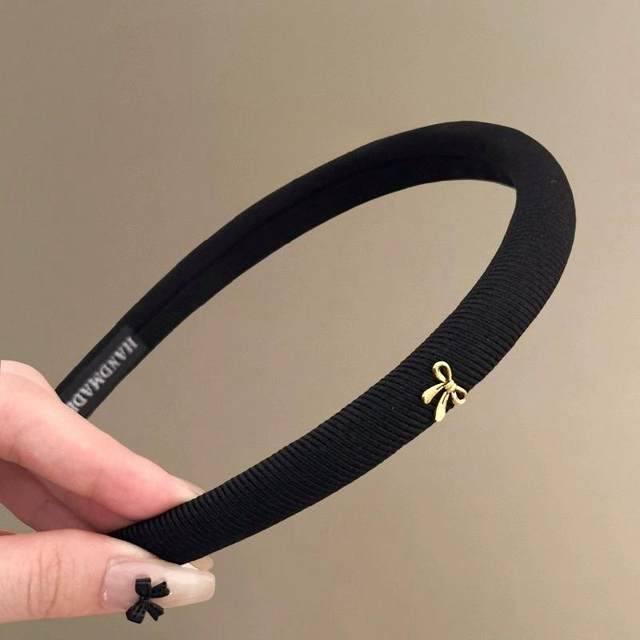 High-ceiling caramel coffee bow headband for women when going out, versatile hair accessories, hair clips, headband, face wash, hair press headband