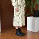 PATAVINITY printed elastic waist skirt for women in spring and autumn style, versatile, fresh and age-reducing elegant mid-length skirt
