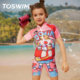 TOSWIM swimsuit girls, boys, small middle school children's sunscreen girls swimwear, foreign baby swimsuit
