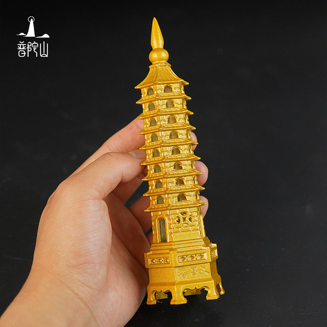 Putuo Mountain 2026 Wenchang Pagoda brass 13-story ornaments 13-story nine-story pagoda student desktop study decoration