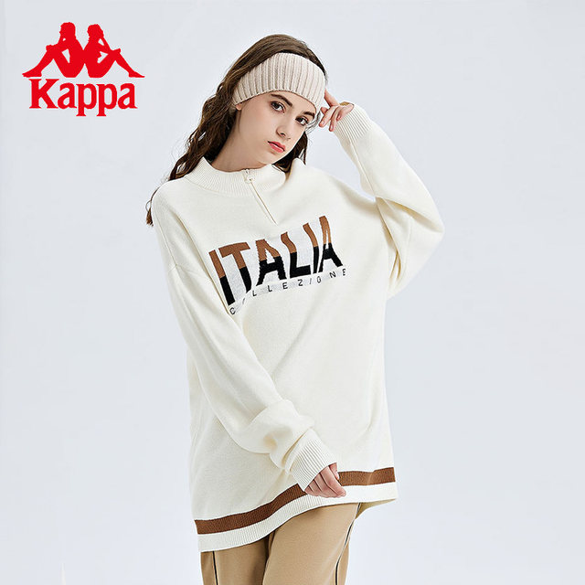 Kappa Kapa Men's and Women's Winter New Half Zipper Sweater Jacquard Knitted Jacket K0CZ2LT20D