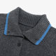Basic House/Baijiahao Contrast Color Lapel Sweater Jacket Spring Unique Sheep Wool Short Knitted Cardigan