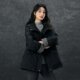 Basic House/Baijiahao hooded workwear down jacket plaid splicing loose blazer jacket to keep warm in winter