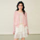 Basic House/Baijiahao Tiansi Fake Two-Piece Sweater Spring New Line Striped Spliced ​​Short Top
