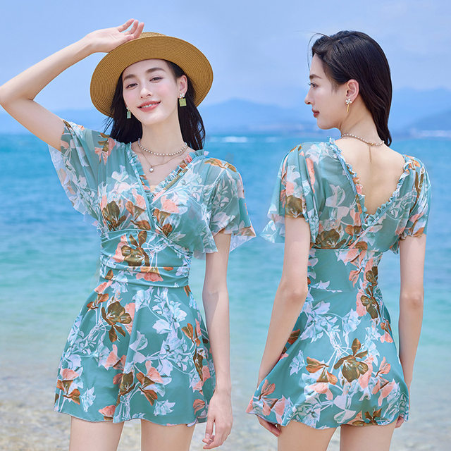 Women's Swimsuit 2025 New Hot Spring Hot Spring Adult Conservative One-piece Concealed Meat Slimming Beautiful Large Size High-end