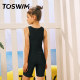TOSWIM children's swimsuit girls one-piece flat angle conservative medium and large children teenagers professional training swimsuit quick dry