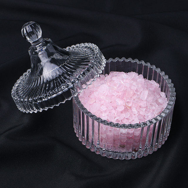 Natural purple and white pink citrine gravel ornaments bracelet degaussing stone jewelry container storage box utensil degaussing bowl