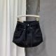 2024 autumn and winter new style loose P high waist slim lace-up denim skirt female hot girl a-line hip short skirt