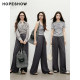 Red sleeves 2025 summer new women's clothing texture lace-up elastic waist loose wide-leg trousers