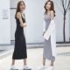 2024 new large-size sleeveless suspender dress summer A small fresh round neck mid-length black vest long skirt