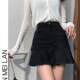 
Design-sensible denim short skirt for women with ultra-short high waist slim skirt A-line pleated skirt 2025 new autumn