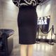 2024 spring and autumn high waist slit zipper skirt retro bag D hip skirt skirt slimming one-step skirt mid-length skirt

