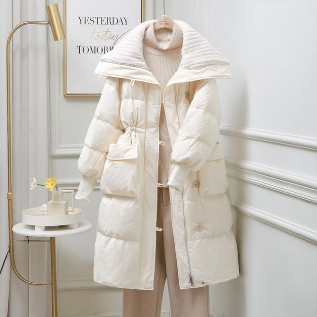 Loose large size fat mm300Jin [Jin equals 0.5 kg] Winter cotton clothing shawl large cotton I- jacket for women's mid-length style over-knee trendy cotton coat