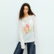 REDOLENCE fruit slice white ink digital printed light long-sleeved T-shirt for women's summer pure cotton sunscreen hood