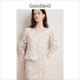 Goodland beautiful women's elegant off-white lace quarter-sleeved top/straight skirt long
