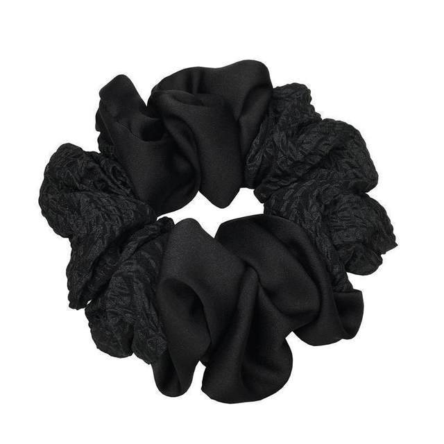 New Year's large large intestine hair band for women 2024 new headwear black high-end high-end sense hair rope tied with flower headband for women