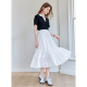 betu 100-color elastic waist ruffled skirt for women 2025 summer new versatile slim midi-length umbrella skirt