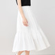 betu 100-color elastic waist ruffled skirt for women 2025 summer new versatile slim midi-length umbrella skirt