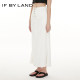 IF BY LAND Spring and Summer White Blue Button Decorated Fishtail Long Skirt