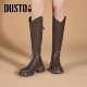 Dadong thick-soled knight boots for women 2025 new hot autumn and winter boots black but knee long boots high boots
