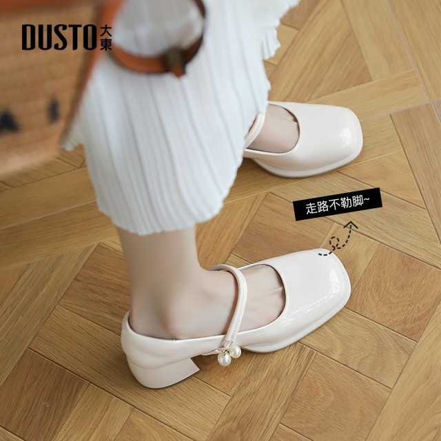 Dadong French single shoes women's 2025 new summer shoes beautiful Mary Jane high heels thick heels with skirt women's shoes