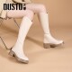 Dadong thick-soled knight boots for women 2025 new hot autumn and winter boots black but knee long boots high boots
