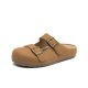 Dadong belt buckle Birken shoes for women 2025 new summer bag-toe half slippers one-foot lazy shoes sandals for women