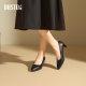 Dadong black pointed toe high heels for women 2025 new summer commuter women's shoes professional interview work shoes
