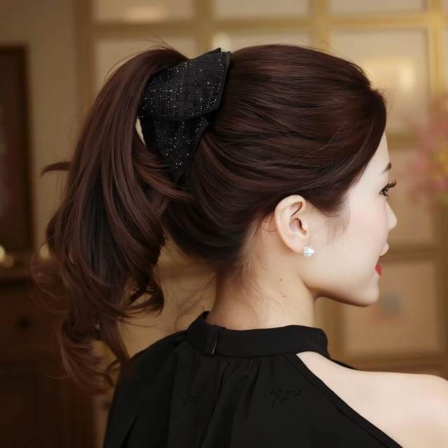 Louis Star Language Ponytail Clip Back Head Hair Pinch Female Hepburn Style Elegant Temperament Half-Tie Hair Grabbing Clip Headdress Hair Card