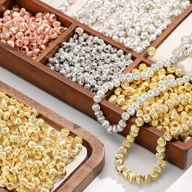 Pure silver S999 cat eye silver beads DIY handmade jewelry sterling silver loose beads bracelet accessories beaded accessories