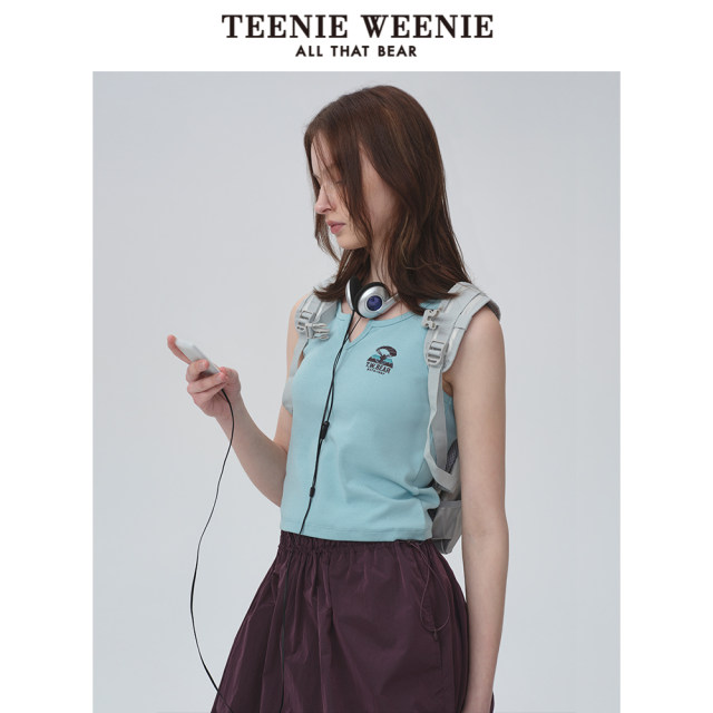 TeenieWeenie Bear Women's T-shirt 2025 Summer New Sweet Cool Dopamine Vest Top