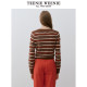 TeenieWeenie Bear Women's Sweater Winter Square Neck Contrast Color Jacquard Hollow Retro Casual Fashion Top
