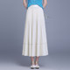 La Chapelle's new spring 2025 loose A-line mid-length over-knee pleated skirt for women