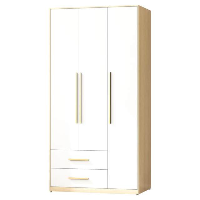 Steel wardrobe home bedroom children's iron wood grain wardrobe metal storage locker mother and baby wardrobe 2.4 high