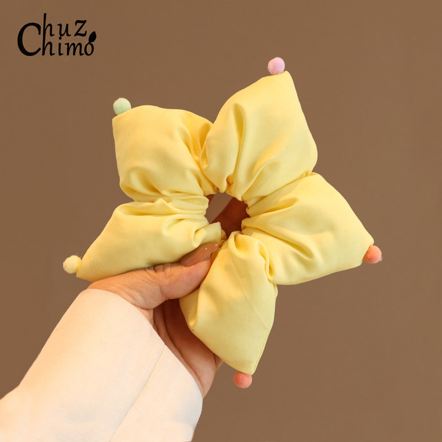 Chuzhimo Korean version of cute polka-dot five-pointed star large intestine hair ring for women filled hair rope 2025 new high-end hair rope